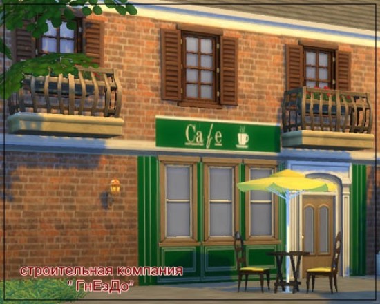 Sims 4 Street cafe walls 02 at Sims by Mulena
