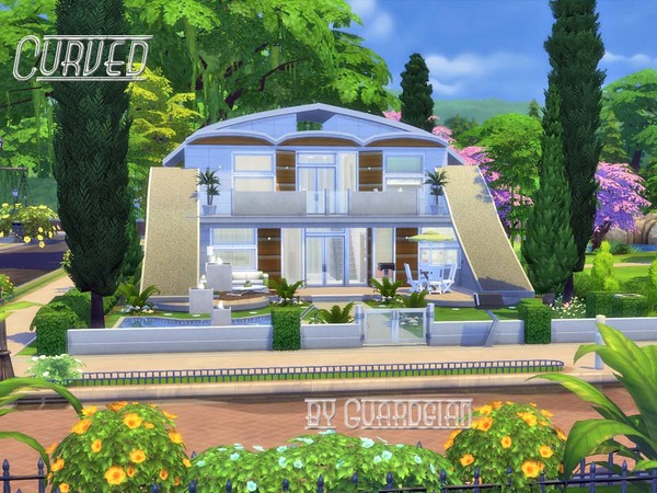 Sims 4 Curved house by Guardgian at TSR
