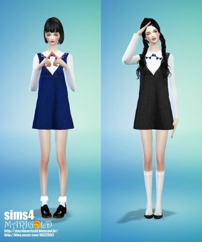 Cute denim onepiece at Marigold » Sims 4 Updates