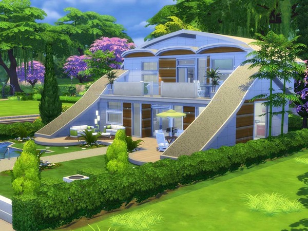 Sims 4 Curved house by Guardgian at TSR