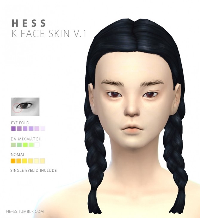 Sims 4 K face skin v.1 at HESS