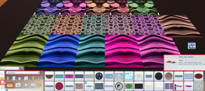 Sims 4 WavesDotsCircles Rug Set in 16 Colours! by wendy35pearly at Mod The Sims