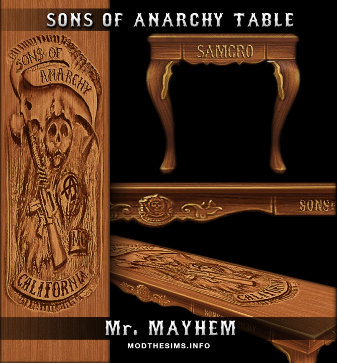 Sims 4 Carved Reaper Table (Sons of Anarchys Table) by Mr. Mayhem at Mod The Sims