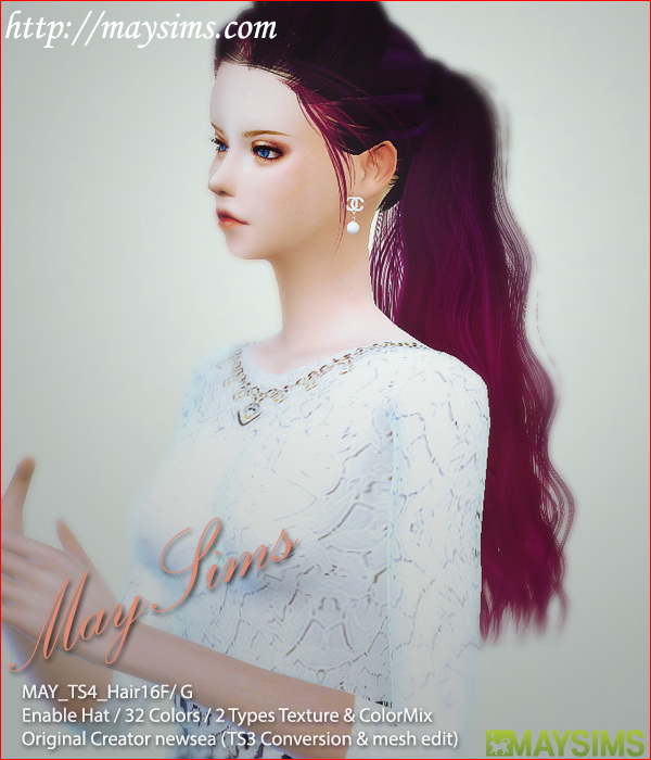 Sims 4 Hair 16 F/G (Newsea) TS3 conversion at May Sims