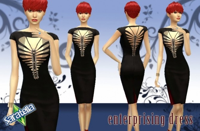Sims 4 Enterprising dress at Saratella’s Place