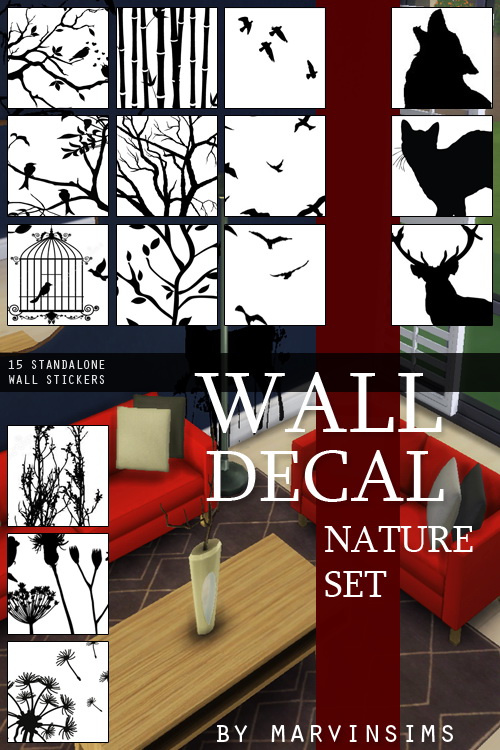Sims 4 Wall Decal Nature Set at Marvin Sims