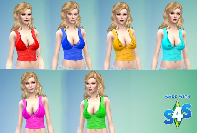 Sims 4 Classic button tank recolors at Suthamon