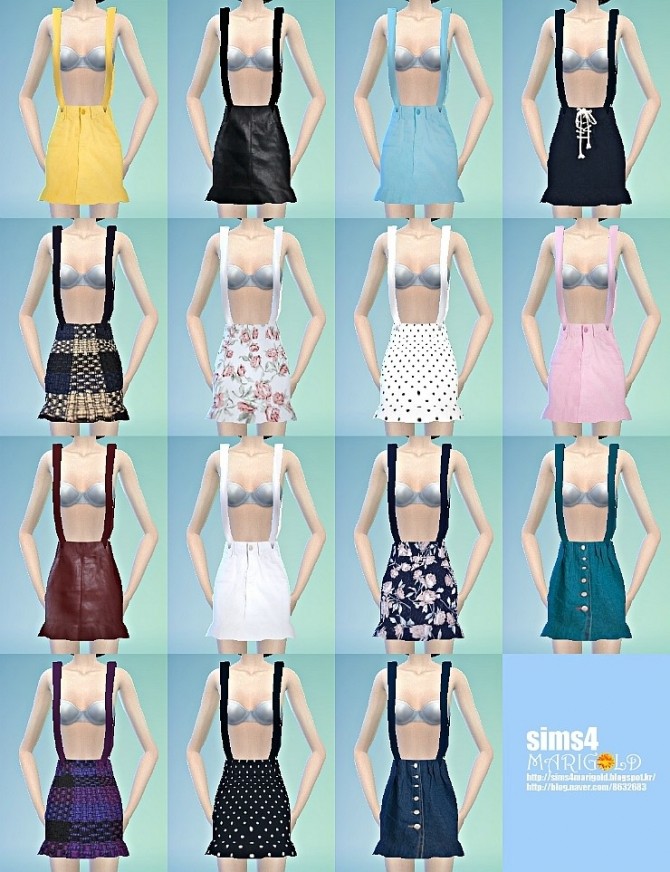 Sims 4 Suspender mermaid mini skirt at Marigold