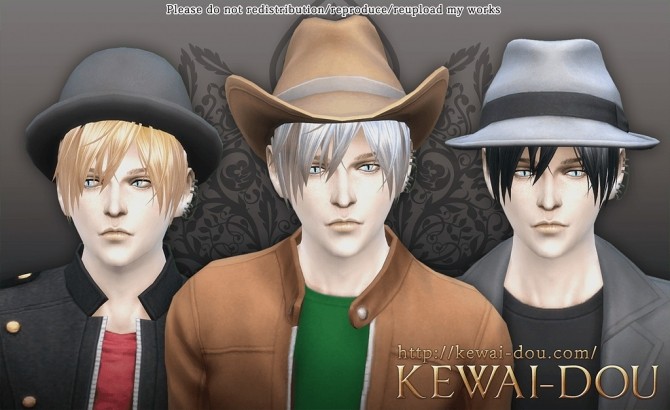 Sims 4 3kan4on male hair by Mia at KEWAI DOU