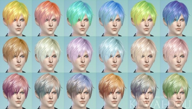 Sims 4 3kan4on male hair by Mia at KEWAI DOU