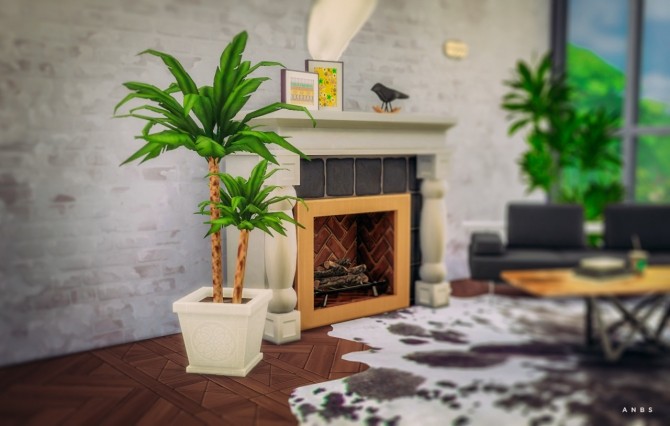 Sims 4 WHITE POTTED PALM recolor at Alachie & Brick Sims