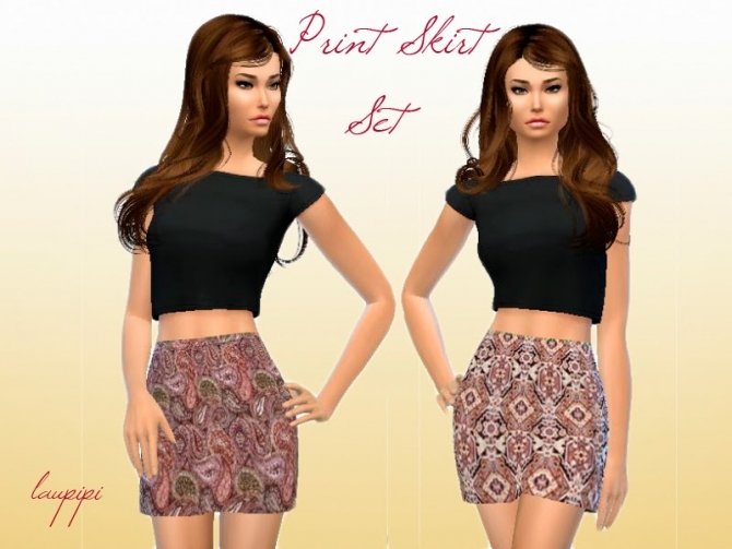 Sims 4 Print Skirt at Laupipi