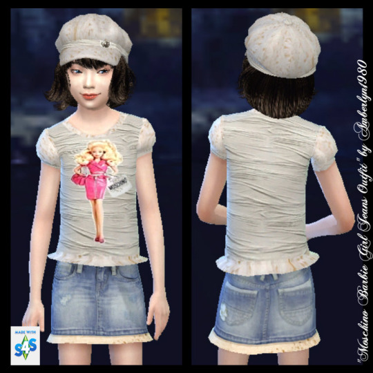 Sims 4 Shirt & skirt for girls at Amberlyn Designs