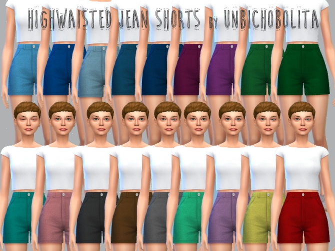 Sims 4 Highwaisted denim shorts at Un bichobolita