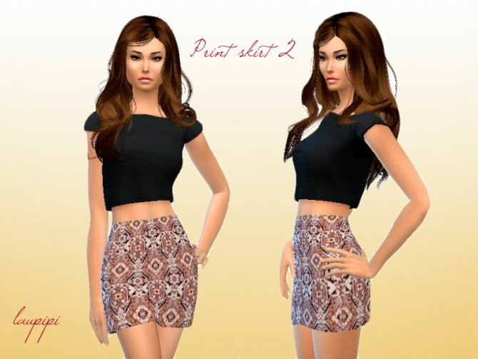 Sims 4 Print Skirt at Laupipi
