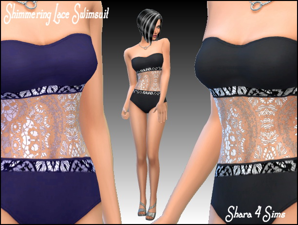 Sims 4 Shimmering Lace Swimsuit at Shara 4 Sims