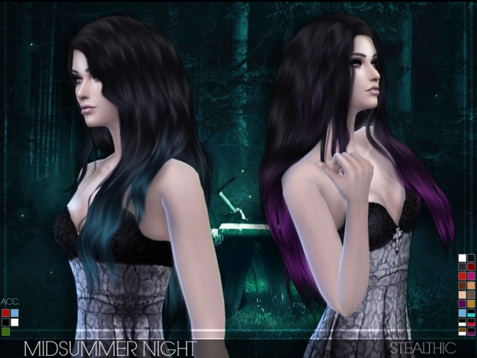 Sims 4 Midsummer Night Hair by Stealthic at TSR