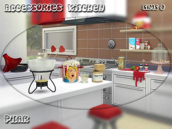 Sims 4 Kitchen clutter by Pilar at TSR