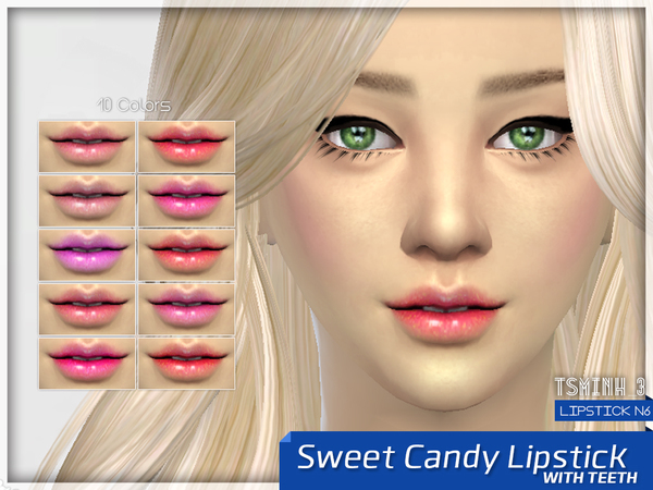 Sims 4 Sweet Candy Lipstick with teeth by tsminh 3 at TSR