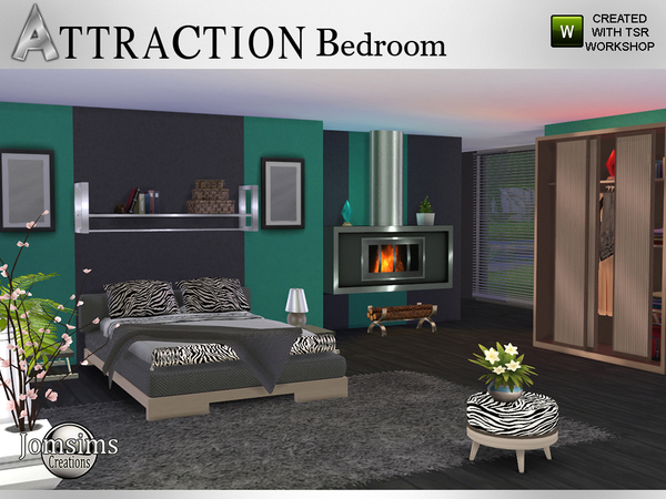 Sims 4 Attraction Bedroom by jomsims at TSR