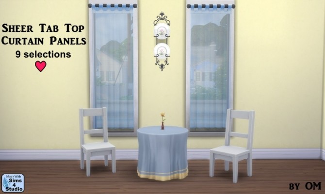 Sims 4 Sheer Tab Top Curtain by OM at Sims 4 Studio