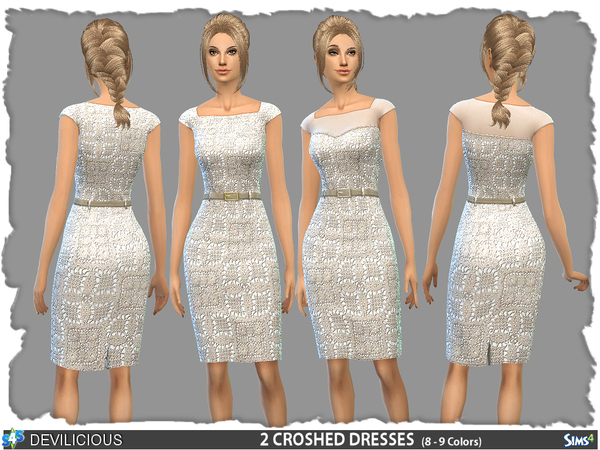Sims 4 2 Croshed Dresses by Devilicious at TSR