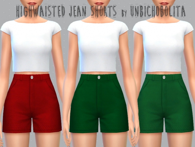 Sims 4 Highwaisted denim shorts at Un bichobolita