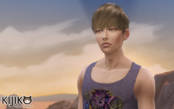 Sims 4 Short Hair With Heavy Bangs (Males) at Kijiko