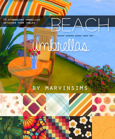 Sims 4 Beach Umbrellas at Marvin Sims