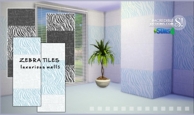 Sims 4 Zebra walls + marble floors at Simsational Designs