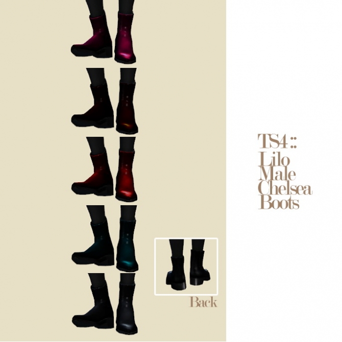 Sims 4 Male Chelsea Boots at LILO Sims4