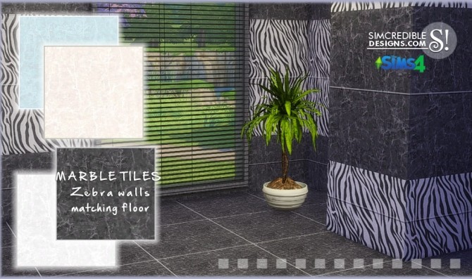 Sims 4 Zebra walls + marble floors at Simsational Designs