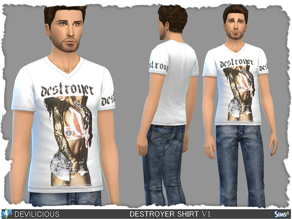 Sims 4 Destroyer Shirts Pack by Devilicious at TSR