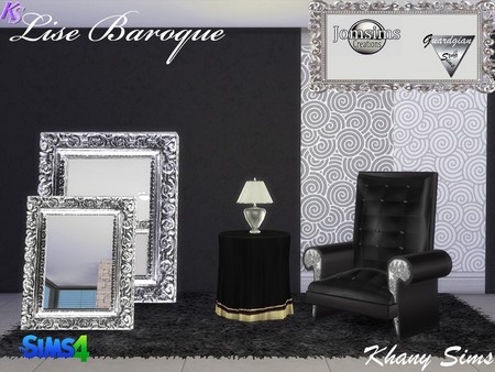Sims 4 Lise baroque set by Jomsims and Guardgian at Khany Sims
