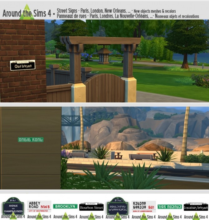 Sims 4 Street Signs english/simlish at Around the Sims 4