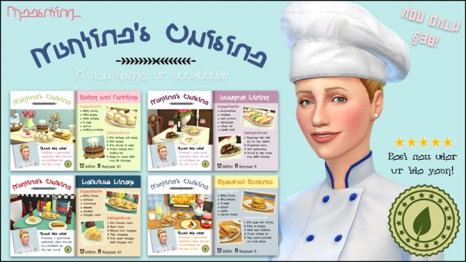 Sims 4 Martine’s Cuisine Simlish cookbooks at Martine’s Simblr