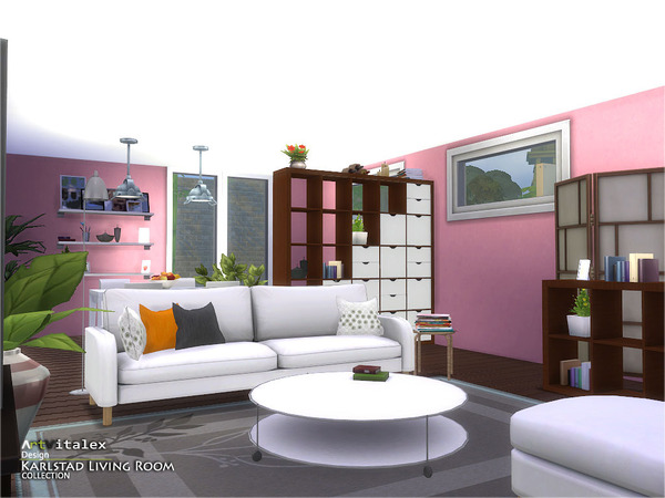 Sims 4 Karlstad Living Room by ArtVitalex at TSR
