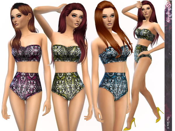 Sims 4 Butterfly Effect Print Design Bikinis by Simsimay at TSR