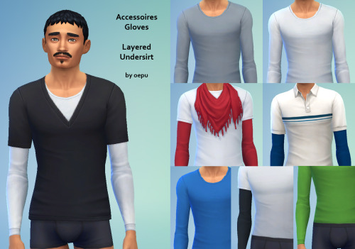 Hair edits and acc. undershirts at Oepu Sims 4 » Sims 4 Updates