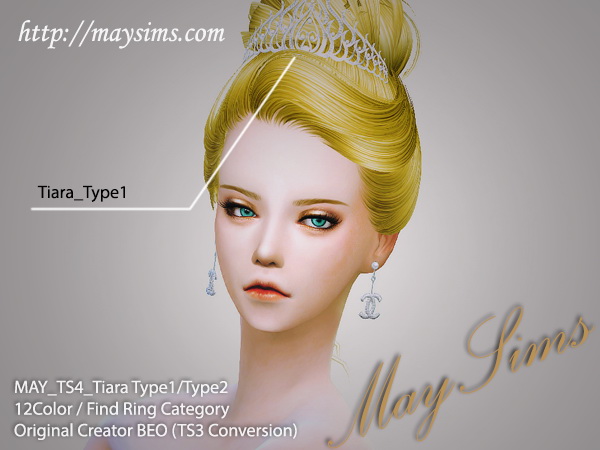 Sims 4 Tiara type 1&2 at May Sims