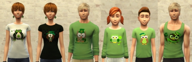 Sims 4 SAINT PATRICK tops set by Bettyboopjade at Sims Artists
