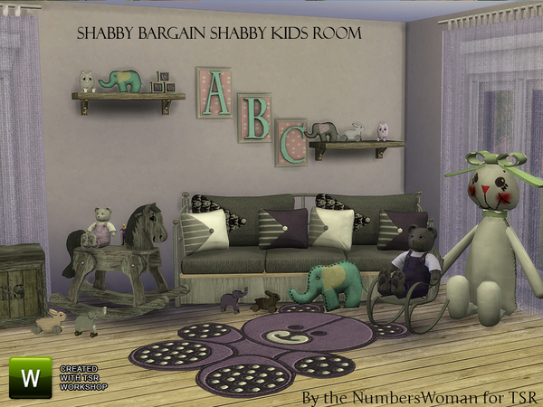 Sims 4 Shabby Bargain Chic Kids Room at TSR