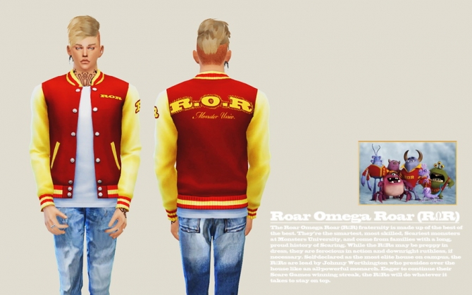 Sims 4 Monsters University Jacket Set at LILO Sims4