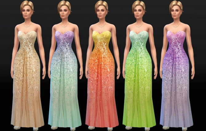 Sims 4 Daisy Beaded Long Dress at Lunararc