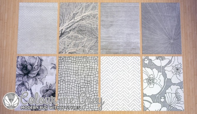 Sims 4 Colour Me Grey Modern Rugs at Simsational Designs