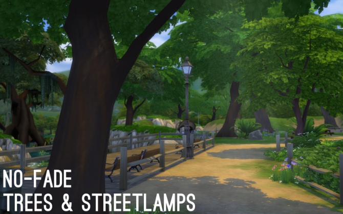 Sims 4 No Fade Trees and Streetlamps at Fake Houses Real Awesome