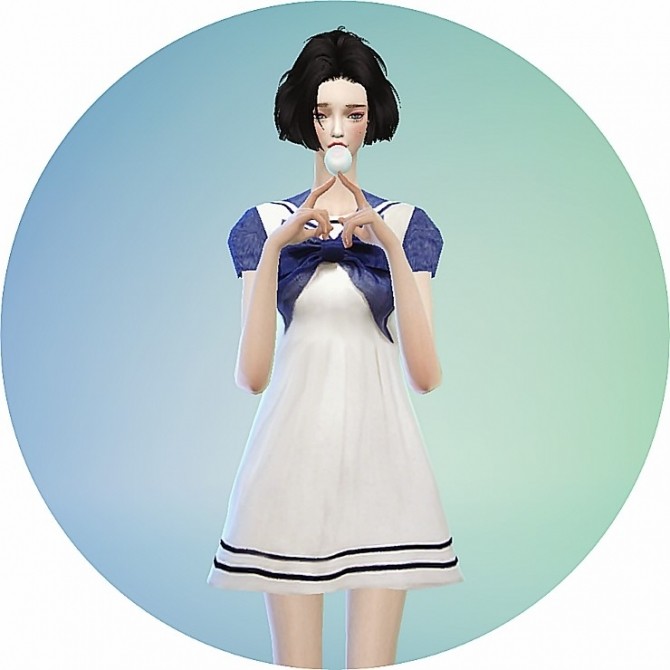 Sims 4 Ribbon sailor onepiece dress at Marigold