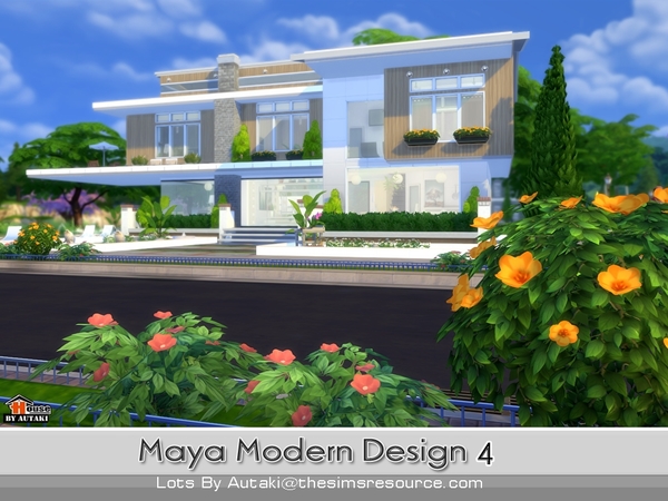 Sims 4 Maya Modern Design 4 house by autaki at TSR