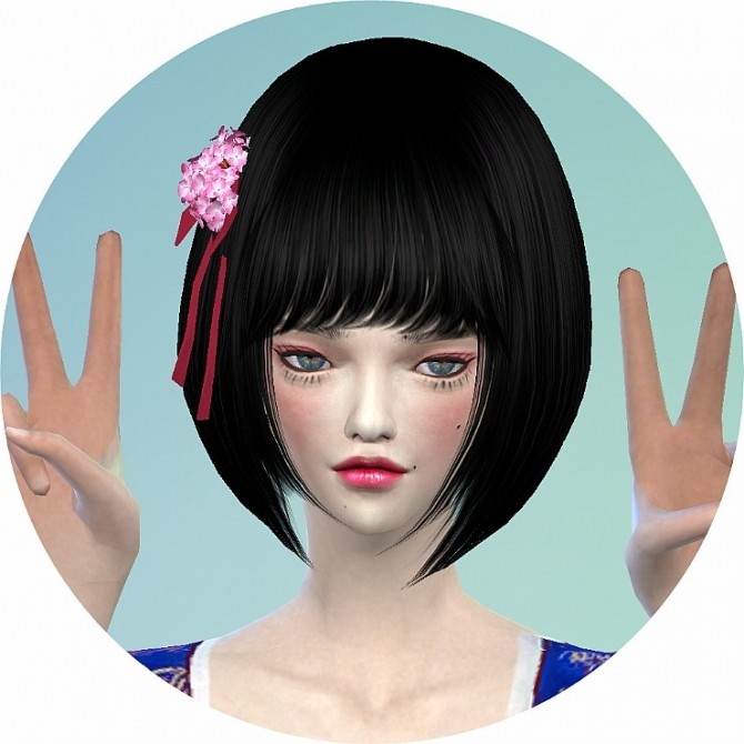 Sims 4 Hydrangea flower hair pin at Marigold