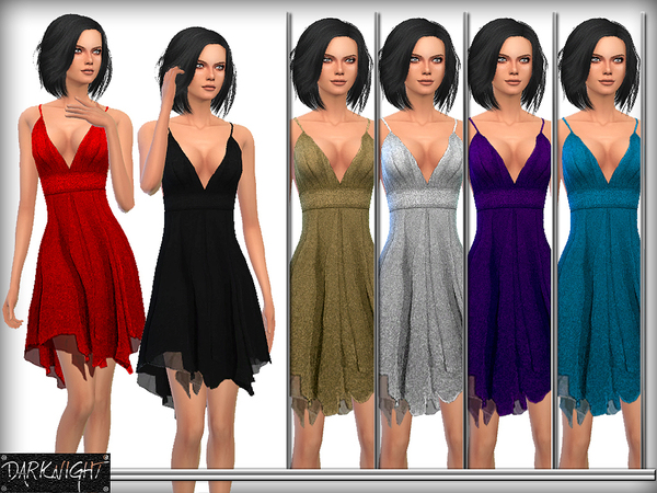 Sims 4 Cutout Jersey Mini Dress by DarkNighTt at TSR